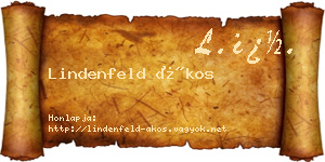 Lindenfeld Ákos névjegykártya