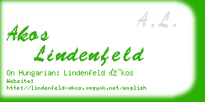 akos lindenfeld business card